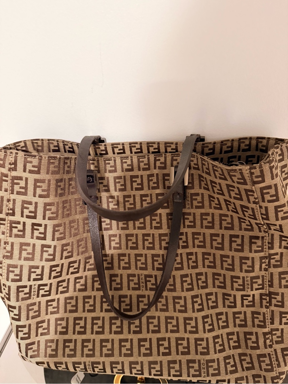 Fendi Zucchino Small Monogram Canvas Tote Bag